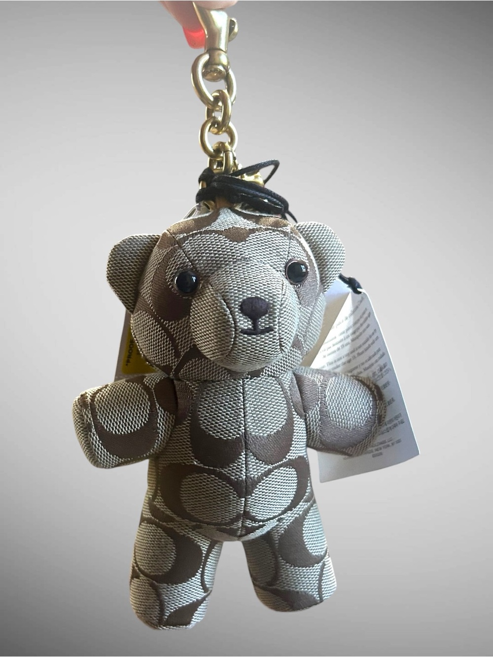 Coach Bear Bag Charm Signature Jacquard CFU40 NWT